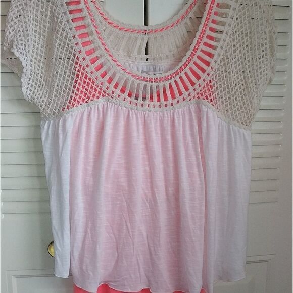 Coral/pink dress 2 piece set comes w knit sweater to throw over when chilly - Picture 3 of 9